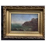 C.E.Whipple Oil on Canvas CoastalSeascape 1884
