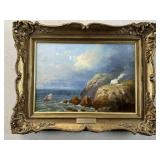 Fine Oil on Canvas Costal Seascape Cornwall Coast