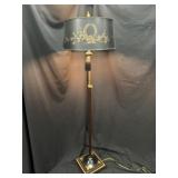 Italian Tole Metal Adjustable Torchiere Floor Lamp