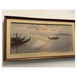 Signed Oil on Canvas Venice Waterscape w/Gondolas