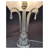 Art Deco Cut Glass Chrome Accent Table Lamp