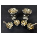 10pc Sterling Salts & Toothpick Urns 6.355 troy oz