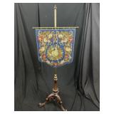 Rosewood Fireside Pole Screen Floral Tapestry