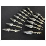 Sterling Silver Corn Cob Holders 7 Pair 4.505 Toz.