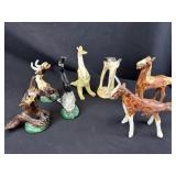 Whimsical Ceramic Animal Whistle Statues 7pcs