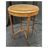 Sheraton-Style Round Glass Side Table Barley Twist
