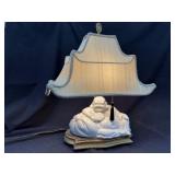 Laughing Buddha Porcelain Figural Accent Lamp
