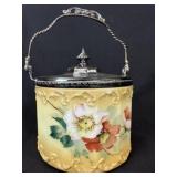 Mt. Washington Biscuit Jar Handpainted c.1890