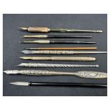 Assorted Dip Pens Various Handle Materials 9pc Lot