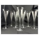 Tiffany & Co Fluted Champagne Trumpet Glasses 9Set