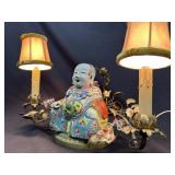 Famille Rose Porcelain Buddha 2-Bulb Accent Lamp#2