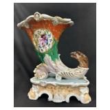 Porcelain Gilt  Eagle Head Cornucopia Vase