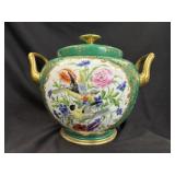Handpainted Porcelain Tureen Bird & Floral Motif