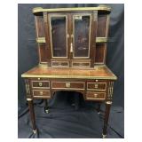 LouisXVI-Style Mahogany & Marble Top Showcase Desk
