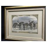19th C. Hand-Colored Equestrian Print Epsom Winner