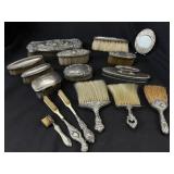 Sterling Silver Brushes & Vanity Items 16 pc Lot