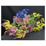 Victorian Glass Bead & Wire Flower Bouquet 6pcs
