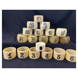 Celluloid w/ Silver Napkin Ring Holders 19pcs