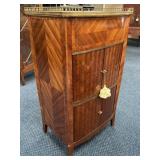 Rare French Marquetry Lift-Top Tambour Cabinet