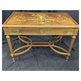 Louis XVI-Style Gilt Inlaid Walnut Marquetry Table