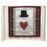 Signed Kate Adams Framed Miniature Quilt Art 1995