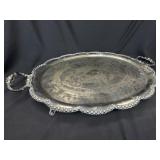 Huge Oval Silver Serving Tray Federal Style