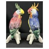 Pr Italian Porcelain Rainbow Cockatoos Chelsea Hou