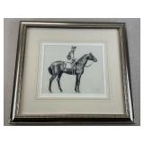Seabiscuit & Red Pollard Pencil Drawing Equestrian