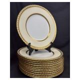 Mintons Encrusted Bone China Dinner Plate Set 12pc