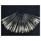 Ornate Sterling Handled Button Hooks 25pcs