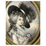 Signed Fine Miniature Portrait w/Ornate Gilt Frame