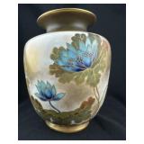 Crescent Porcelain Gilt Vase with Lotus Flowers