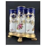 Porcelain Footed Chelsea House TripleRandolph Vase