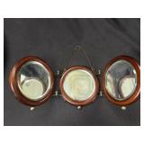 Victorian Tri-Fold Shaving Mirror Mahogany Beveled