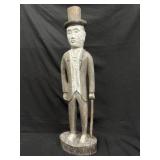 American Folk Art Figural Gentleman Wood Sculpture
