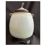 Richard Aerni Glazed Stoneware Lidded Pedestal Jar