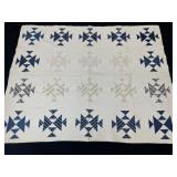 Hand-Embroidered Cotton Quilt Geometric Patterns