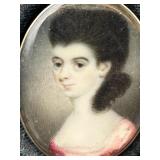 18thC.Amer.School Fine Miniature Portrait Pendant