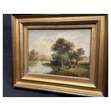 William Day Oil on Canvas River Avon Landscape