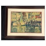 Margaret H. Boehner Signed Harbor Watercolor
