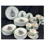 60 Spode Porcelain Christmas Tree - 5pc Set for 12