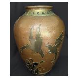 Japanese Meiji Style Mixed Metal Crane Vase