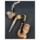 3 German Black Forest & French Briar Tobacco Pipes
