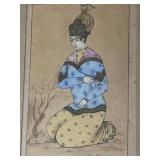 Persian Qajar-Style Miniature Woman Portrait