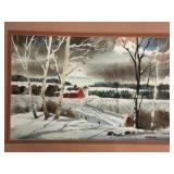 John E. Detore Signed Winter Landscape Watercolor