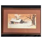 Edward J Elhoff Signed Rustic Landscape Watercolor