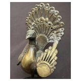Unusual Antique Bronze Peacock Oil Lamp Lighter