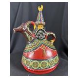 Polish Lajkonik Figural Ceramic Carafe Bearded Man