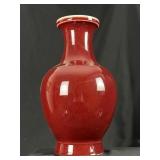 Chinese Oxblood Porcelain Vase w/ Incised Mark
