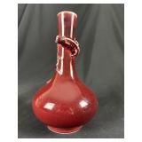 Chinese Oxblood Glaze Dragon Ring Bottle Vase